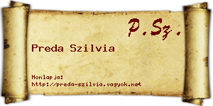 Preda Szilvia névjegykártya